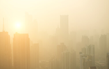 Fototapeta na wymiar city in the haze
