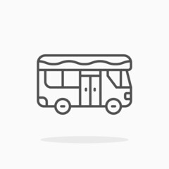 Bus icon. Editable Stroke and pixel perfect, outline style. Vector illustration. Enjoy this icon for your project.