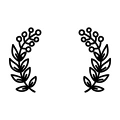 Laurel wreaths, floral frames and dividers in the doodle style