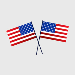 USA vector flag with waving or america 3d flag illustrator, national symbol of the United States of America