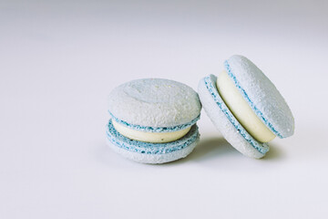 set of french maracoons on white background