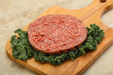 Raw beef burger cutlet for burger