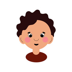 cute girl with wavy brown hair in a red blouse