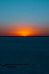 Sunset on Salt Lake, Lake Tuz, Turkey