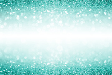 Abstract teal turquoise mint sparkle glitter Christmas banner background - 465336742