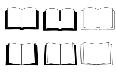 Book icon. Book symbol set. Vector