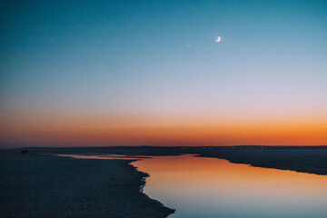 Sunset on Salt Lake, Lake Tuz, Turkey