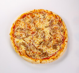 Pizza with meat and onion