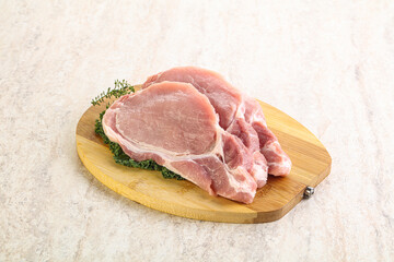 Raw pork loin for coocking