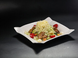 Traditional Caesar salad with chicken