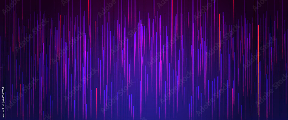 Poster abstract purple background with color lines.