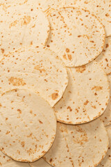 Grilled pitta bread isolated on white background.