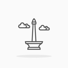 Monas icon. Editable Stroke and pixel perfect, outline style. Vector illustration. Enjoy this icon for your project.