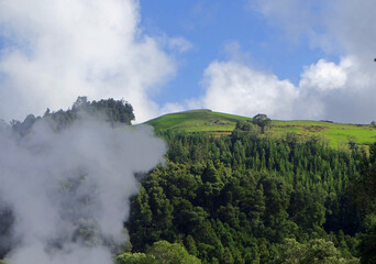 hot volcanic steam on the azores