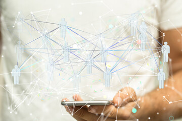 videoconference group of people talking in social network