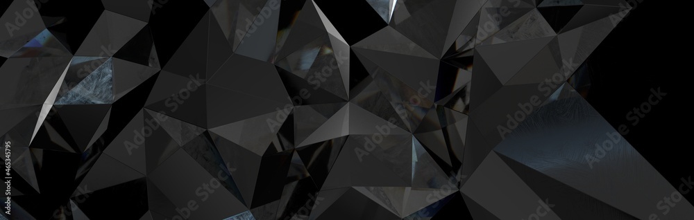 Poster black polygonal surface 3d rendering background