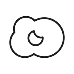 Cloud Outline Vector Icon. Illustration Of A Stroke Vector On A White Background. For App And Website