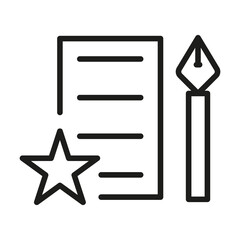 Outline Vector Icon Related Edit, Register, Subscription, Subscribe, Document