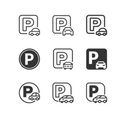Car parking vector icon. Parking sign