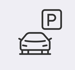 Car parking vector icon. Parking sign