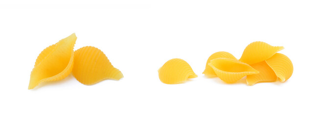 Pasta shells isolated with white background