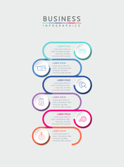 Vector illustration, infographics design, template, marketing, information, with 6 options or steps