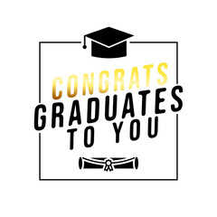 Graduation greeting banner design concept