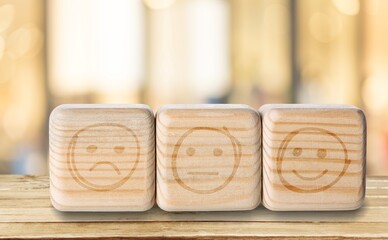 Set of emotion face block. Customer choice for user reviews.