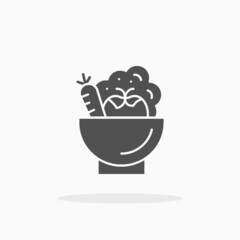 Vegetable Bowl icon. Solid or Glyph Style. Vector illustration. Enjoy this icon for your project.