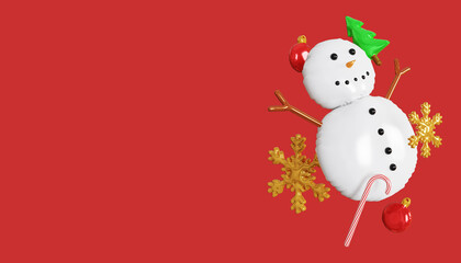 3d rendering merry christmas banner background