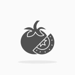 Tomato icon. Solid or Glyph Style. Vector illustration. Enjoy this icon for your project.