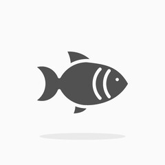 Obraz premium Fish icon. Solid Glyph black style. Vector illustration. Enjoy this icon for your project.