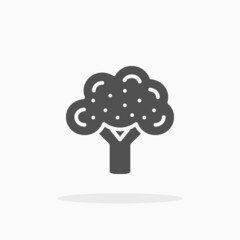 Broccoli icon. Solid Glyph black style. Vector illustration. Enjoy this icon for your project.