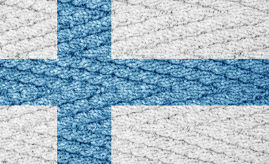 Fototapeta na wymiar Flag on the knitted surface