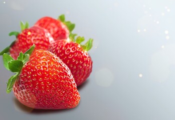 Delicious fresh red strawberries on the desk