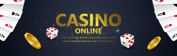 Casino online gambling game with vector illustration