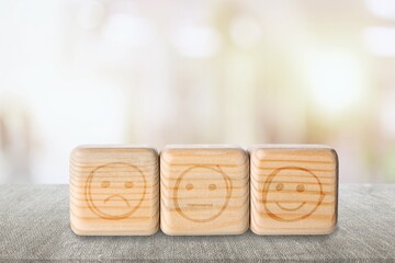 Set of emotion face block. Customer choice for user reviews.