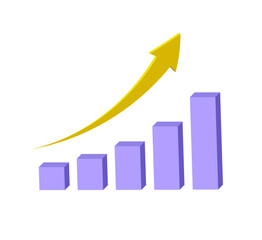 Chart with upward arrow showing growth. Diagram 