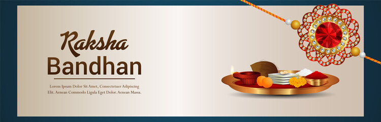 Realistic vector illustration of happy rakhi celebrat6ion banner