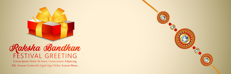 Raksha bandhan festival of brother and sister celebration banner