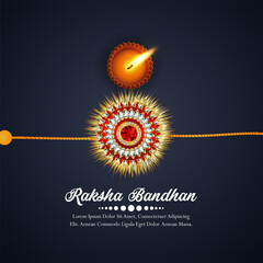Happy rakhi the festival of india celebration greeting card and background