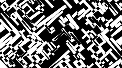 Abstract movement of geometric figures. Background of chaotic mosaic figure. - Powered by Adobe