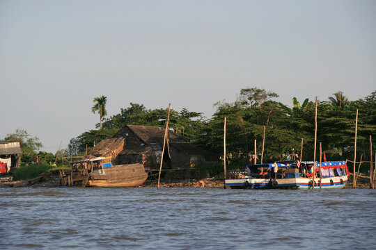 song hau river in can tho (vietnam) 
