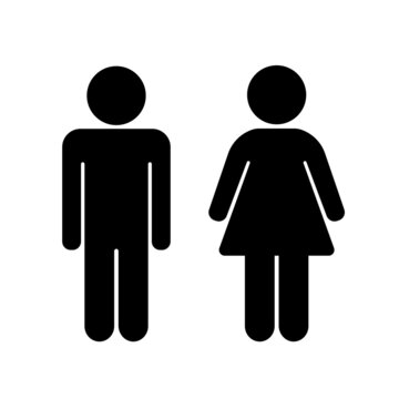 Male and female sign isolated on white background