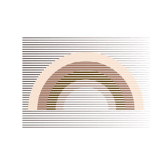 Rectangle Logo with lines, rainbow, arch .Modern art design .Black Vector stripes .Straight speed lines .Geometric shape. Wall art .