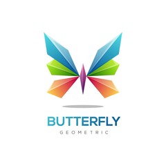 Fototapeta na wymiar Logo illustration butterfly gradient colorful style