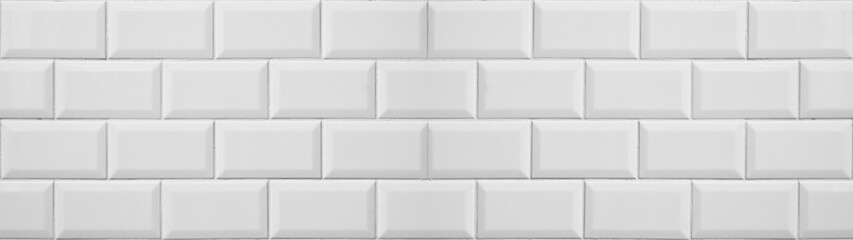 White light brick tiles tilework glazed ceramic wall or floor texture wide background banner...