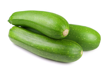 Fresh green zucchini isolated on white background. Fresh vegetables.