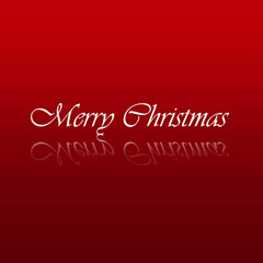 Merry Christmas for greeting cards.Merry Christmas text with reflection on red background. Vector illustration