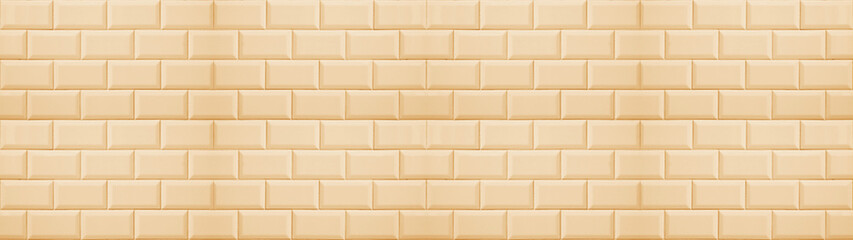 Beige cream colored tiles tilework glazed ceramic wall or floor texture wide background banner...